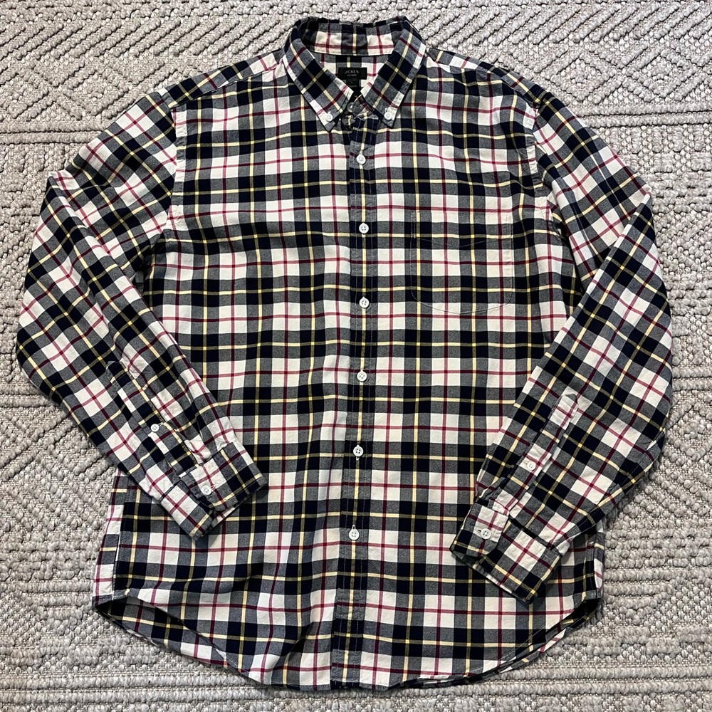 J Crew Oxford Plaid Dress Shirt